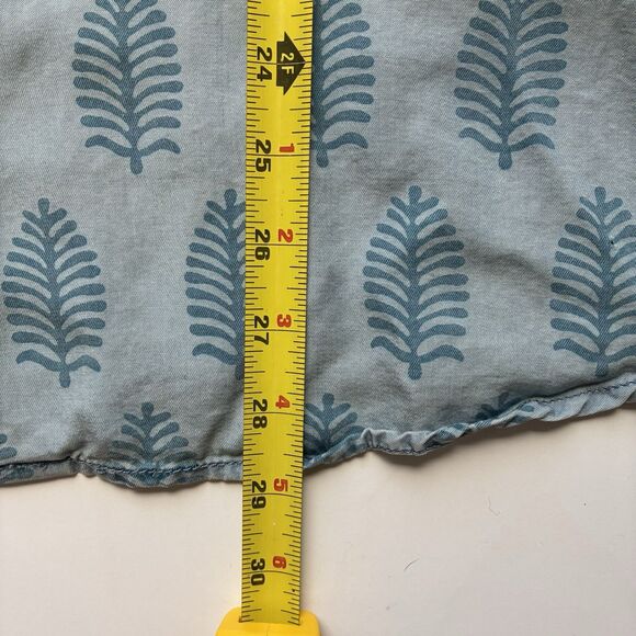 Faherty Men Short Sleeve Breeze Shirt 100% Tencel Large Leaf Print All Over Blue - Picture 9 of 9